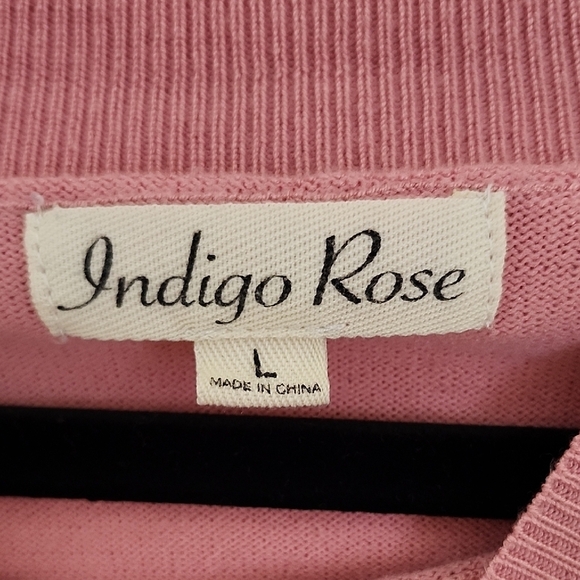 Pink Crew Neck Sweater with Sheer Sleeves - Picture 2 of 12